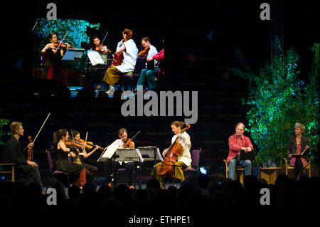 Mozart concert sur scène à Hay Festival 2015 Banque D'Images