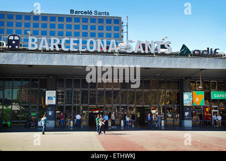 La gare de Sants. Barcelone. Banque D'Images
