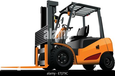 Chariot élévateur. Chariot élévateur à fourche. Vector illustration Illustration de Vecteur