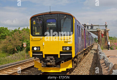 Dawlish Warren, au Royaume-Uni. 14 Juin, 2015. British Rail un train arrive avant le Britannia,Torbay Express train à vapeur qui passait par Dawlish Warren vu par les amateurs de trains. Credit : Keith Larby/Alamy Live News Banque D'Images