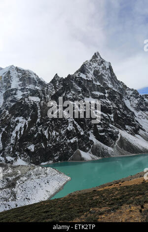 Lac glaciaire, Cho Cholotse (Chlo Tsho), camp de base de l'Everest trek, Site du patrimoine mondial de l'UNESCO, le parc national de Sagarmatha Solu-Khumbu Banque D'Images