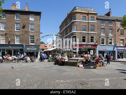 Entrée au Parlement de marché Shambles York St Banque D'Images