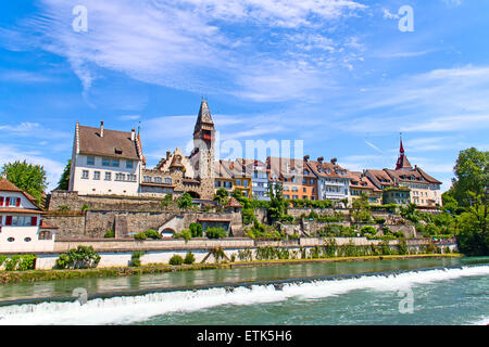 La vieille ville de Bremgarten, près de Zurich, Suisse Banque D'Images