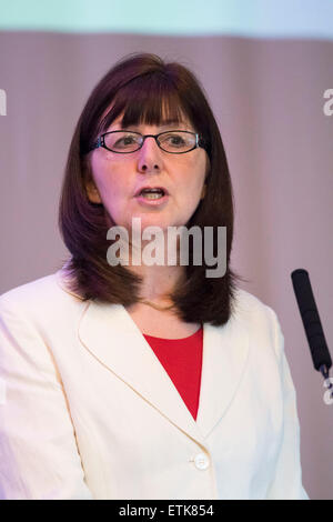 Du travail pour les gallois suis Wrexham Lesley Griffiths. Ministre des Communautés et lutte contre la pauvreté. Banque D'Images