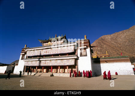 Chine, Tibet, province du Gansu, Xiahé, monastère de Labrang Banque D'Images