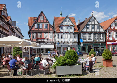 Café de la chaussée, vieille ville, Celle, Basse-Saxe, Allemagne Banque D'Images