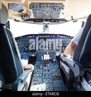 Intérieur du cockpit de l'avion. Banque D'Images