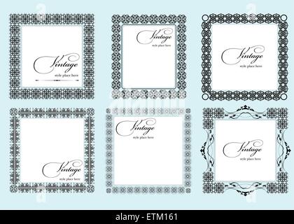 Collection d'ornements vintage vector frames avec échantillon de texte. Parfait comme invitation ou annonce. Illustration de Vecteur