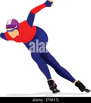 Le patinage de vitesse. Pour les concepteurs d'illustration vectorielle Illustration de Vecteur