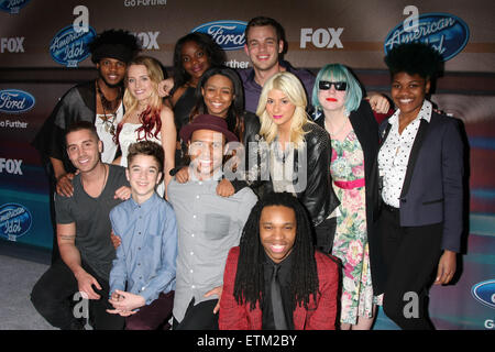 American Idol Saison 14 finalistes - Parti avec des arrivées : Quentin, Maddie Alexander Walker, Adanna Duru, Clark Beckham, Sarina-Joi Crowe, Jax, Joey Cook, Tyanna Jones, Nick, Fradiani Rayvon Daniel Seavey, Owen, Qaasim Middleton Où : Los Angeles, California, United States Quand : 11 Mar 2015 Crédit : Nicky Nelson/WENN.com Banque D'Images