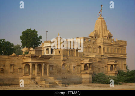 Jain temple, Amar Sagar, Lodurva, près de Jaisalmer, Rajasthan, India Banque D'Images