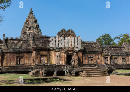 L'Est de Gopuram, Phanom Rung Historical Park, temple Khmer, Buri Ram, Buriram Province, Isan, l'Isaan, Thaïlande Banque D'Images