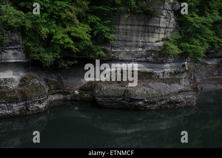 Formations de roche volcanique dans Shimogo, préfecture de Fukushima, Japon Banque D'Images