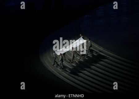 Baku, Azerbaïdjan. 12 Juin, 2015. Moments lors de la cérémonie d'ouverture des premiers Jeux Olympiques d'Europe à Bakou, Azerbaïdjan. © Jacob ZUMA Balzani Loov/wire/Alamy Live News Banque D'Images