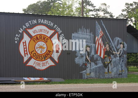 11 septembre 11 septembre 2001 mémorial pour les pompiers à Breaux Bridge St. Martin comté le sud de la Louisiane Banque D'Images