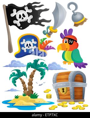 Thème Pirate set 1 - photo illustration. Banque D'Images