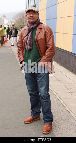 Louis Frédéric Lerner arrive à Venue Cymru pour la production de 'The Full Monty' Avec : Louis Frédéric Lerner Où : Llandudno, Royaume-Uni Quand : 20 mars 2015 Source : WENN.com Banque D'Images