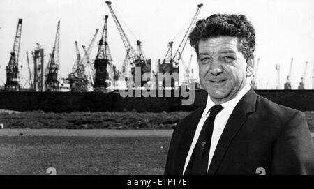 Chef du Syndicat TGWU Barney Ward, photos à Middlesbrough Dock, 11 mai 1971. Banque D'Images