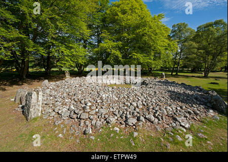 La sépulture néolithique préhistorique à l'Balnuran Clava Cairns, près de Culloden, Inverness-shire. 9880 SCO. Banque D'Images