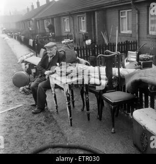 Suite des inondations à Morpeth, Northumberland, dans le nord-est de l'Angleterre, 9 mars 1963. Banque D'Images