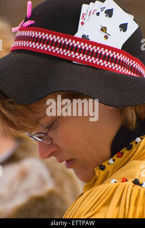 Femme en costume, Grizzly Mountain longues, l'Ridge Rendezvous, Deschutes County, Oregon Banque D'Images