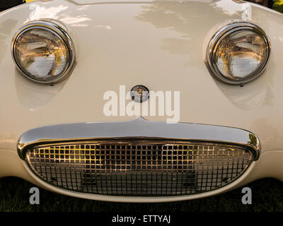 1960 Austin Healey Sprite Bugeye, MG voiture rallye, Glenwood Springs, Colorado. Banque D'Images