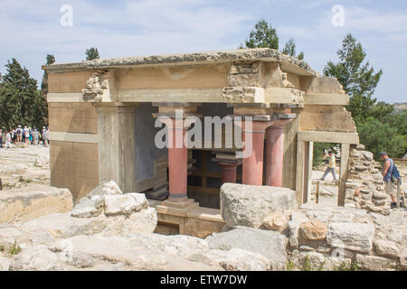 L'entrée nord du Palais de Knossos, Crète. Banque D'Images