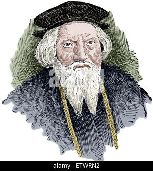 Sébastien Cabot (1474-1557). L'explorateur italien. Portrait. La gravure. Plus tard la couleur. Banque D'Images