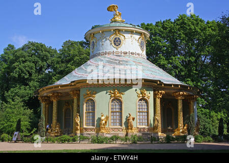 Maison chinois, salon de thé, parc Sanssouci, Potsdam. Banque D'Images