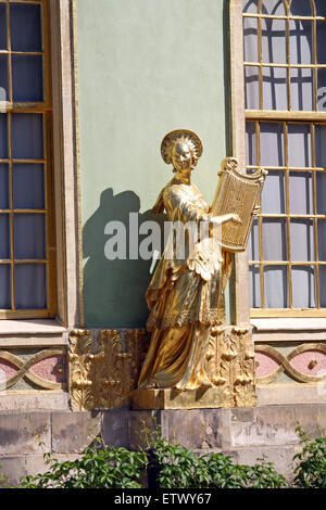 Sculptures dorées, Chines House, Potsdam Sanssouci Banque D'Images