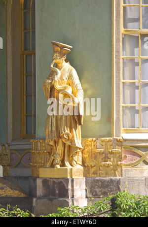 Sculptures dorées, Chines House, Potsdam Sanssouci Banque D'Images