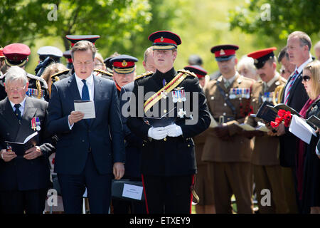 Son Altesse Royale le prince Harry et le premier ministre David Cameron de prendre part à la cérémonie de dédicace du Bastion mur à la NMA Banque D'Images