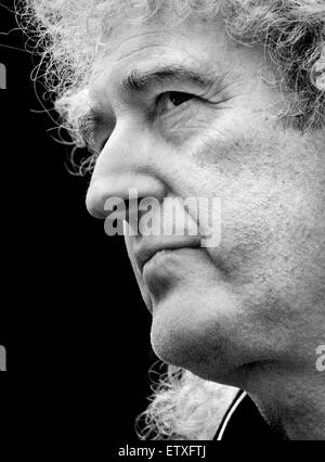 Brian May (ancien guitariste de Queen) à la Marche nationale contre l'abattage du blaireau, samedi 1er juin 2013, Londres Banque D'Images