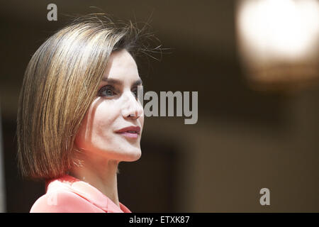 Madrid, Espagne. 16 Juin, 2015. Reine Letizia d'Espagne à la cérémonie organisée pour marquer le bicentenaire de la création du Conseil de la grandeur de l'Espagne au Palais de El Pardo le 16 juin 2015 à Madrid Crédit : Jack Abuin/ZUMA/Alamy Fil Live News Banque D'Images