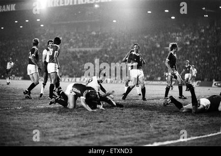 L'Angleterre V La Norvège, match de qualification pour la Coupe du monde. Stade Ullevaal à Oslo, Norvège. La Norvège a gagné 2-1. 9e septembre 1981. Banque D'Images