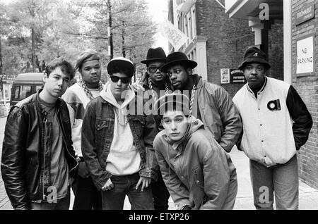 Les Beastie Boys à Amsterdam avec des membres de Run-DMC. 22 mai 1987. Banque D'Images