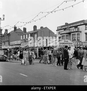 Maison de scènes dans Blackpool, Lancashire. 5 août 1961. Banque D'Images