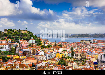 Lisbonne, Portugal skyline at Château Sao Jorge. Banque D'Images