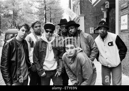 Les Beastie Boys à Amsterdam avec des membres de Run-DMC. 22 mai 1987. Banque D'Images