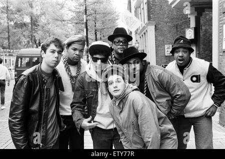 Les Beastie Boys à Amsterdam avec des membres de Run-DMC. 22 mai 1987. Banque D'Images