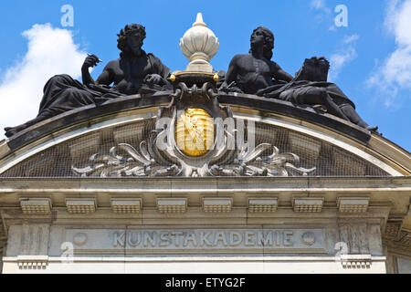 Détail de l'Académie des arts de Dresde, Saxe, Allemagne Banque D'Images