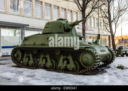 Le Hotchkiss h35 réservoir à l'extérieur musée de la guerre à Narvik, Norvège Banque D'Images