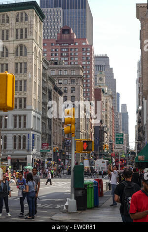 La vie de la rue sur Canal Street, New York City Midtown USA Banque D'Images