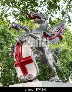 La borne frontière Dragon City Of London UK Banque D'Images