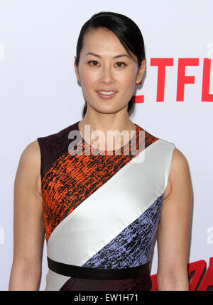 'Merveille' Netflix's Daredevil' A.L. Premiere tenue à la première chambre du Regal Cinemas LA LIVE Avec : Olivia Cheng Où : Los Angeles, California, United States Quand : 03 Jan 2015 C Banque D'Images