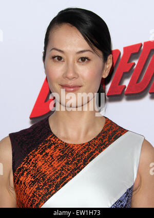 'Merveille' Netflix's Daredevil' A.L. Premiere tenue à la première chambre du Regal Cinemas LA LIVE Avec : Olivia Cheng Où : Los Angeles, California, United States Quand : 03 Jan 2015 C Banque D'Images