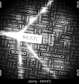 La musique. Nuage de mots illustration. Tag Cloud concept collage. Illustration de Vecteur