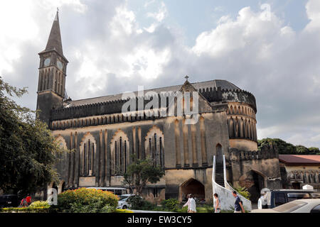 La cathédrale anglicane à l'emplacement de l'ancien marché aux esclaves à Stonetown, Zanzibar, Tanzanie Banque D'Images