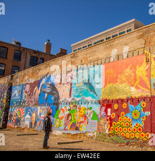 Freak Alley, Graffiti Art public, centre-ville, Boise, Idaho, USA Banque D'Images