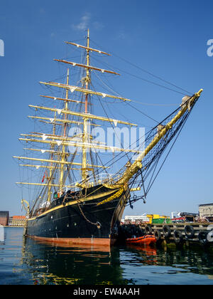 'Georg Stage', le grand voilier amarré à Copenhague, Danemark. Banque D'Images